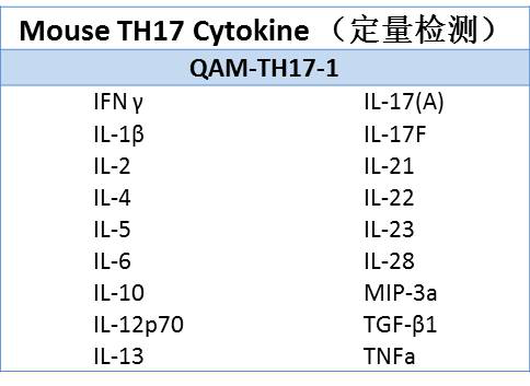 小鼠TH17细胞因子抗体芯片